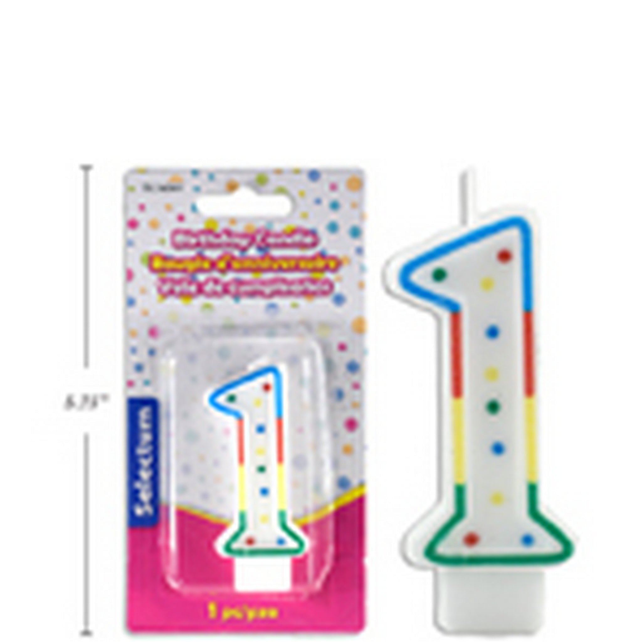 Bougie d’Anniversaire Chiffre 1 (SKU : PAR-05)