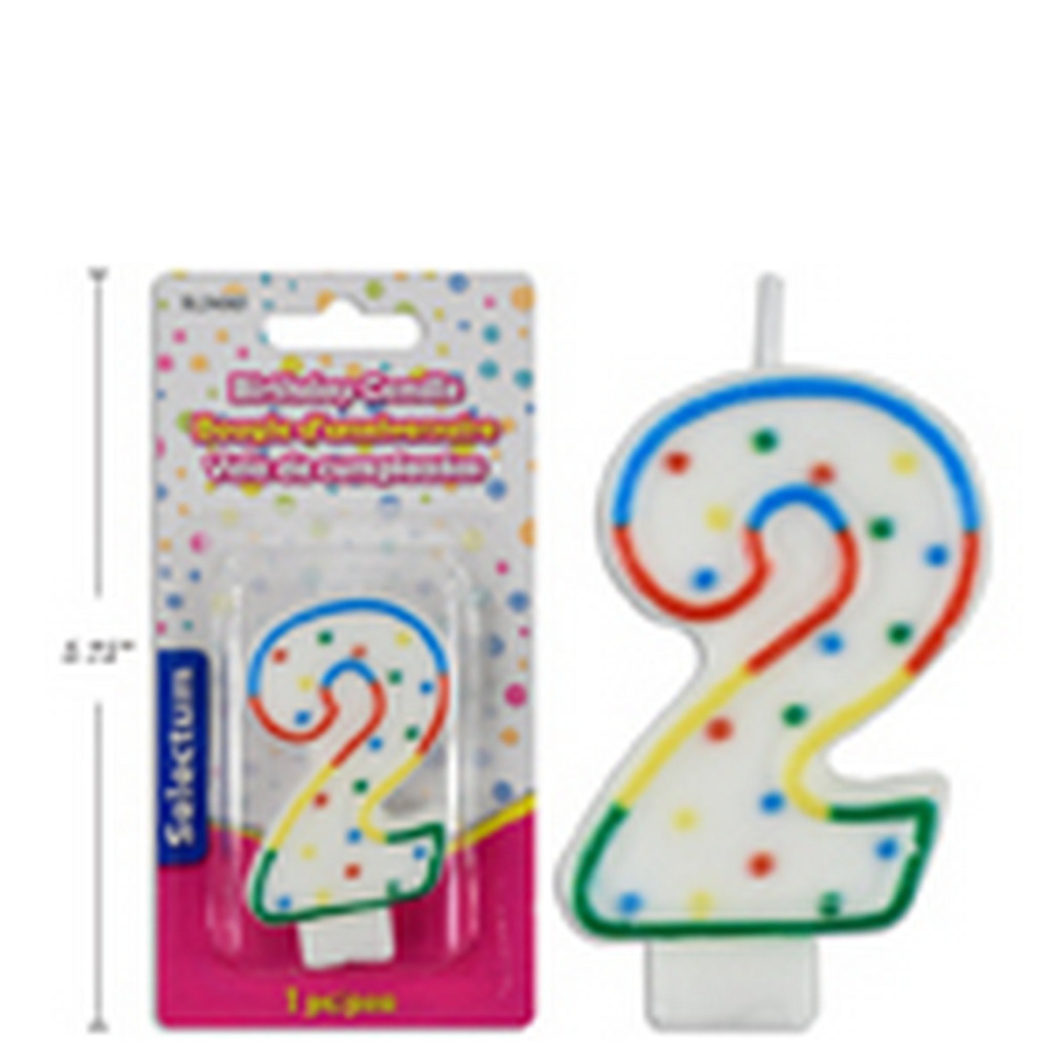 Bougie d’Anniversaire Chiffre 2 (SKU : PAR-06)