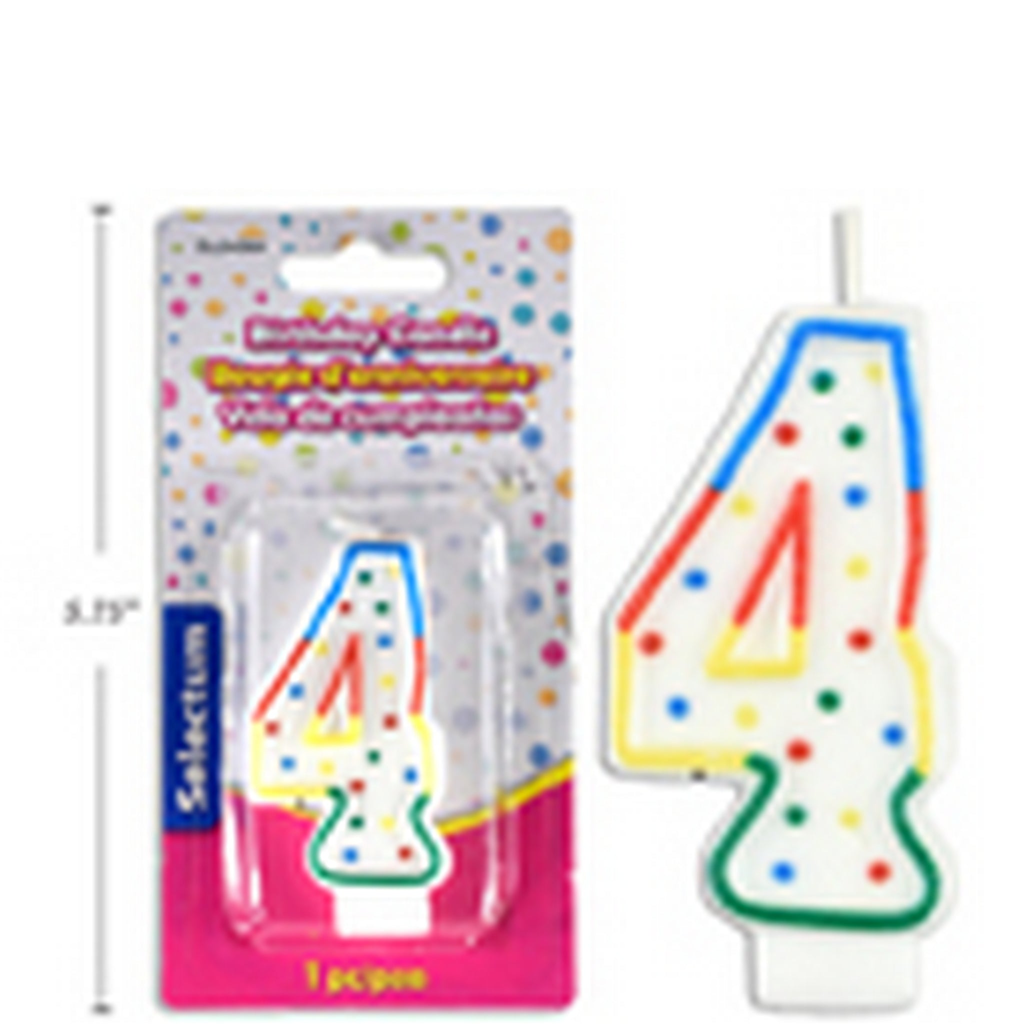 Bougie d’Anniversaire Chiffre 4 (SKU : PAR-08)