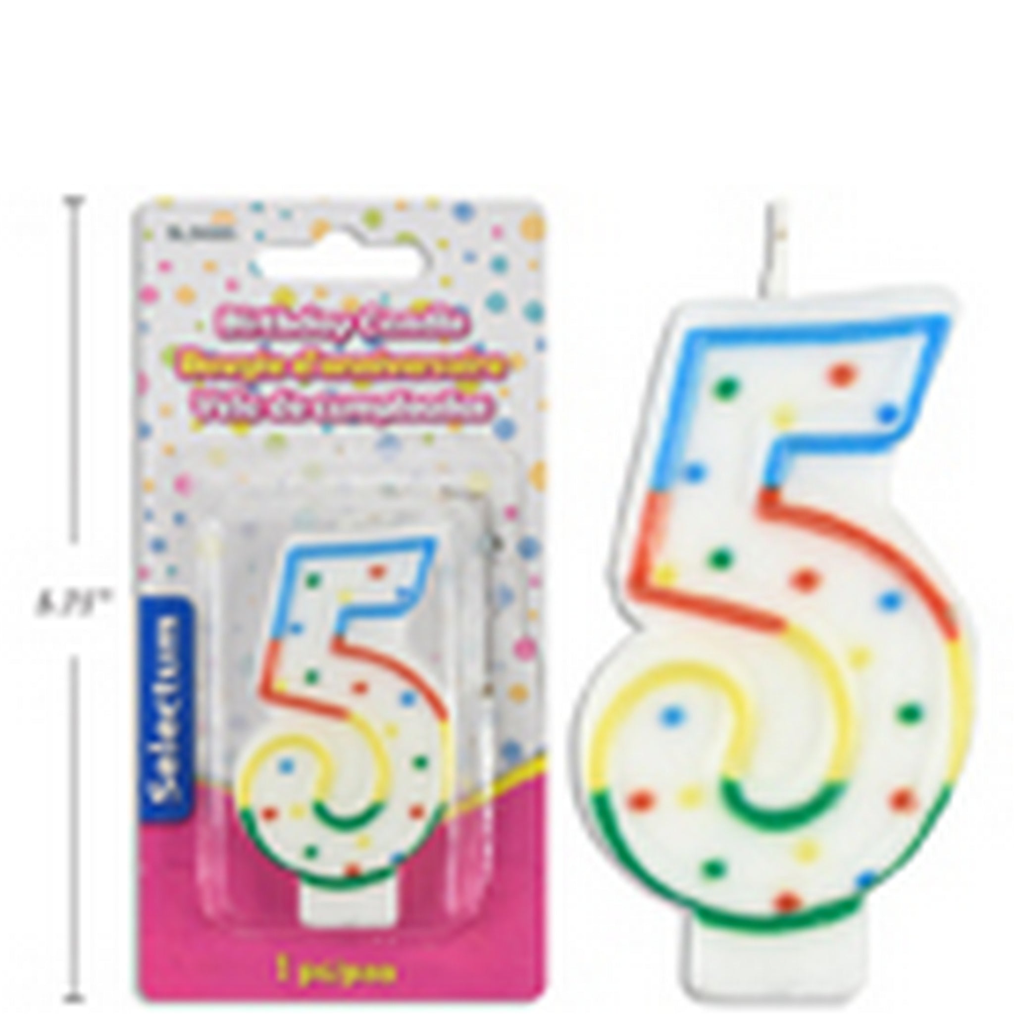Bougie d’Anniversaire Chiffre 5 (SKU : PAR-09)