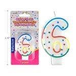 PAR-10: BIRTHDAY CANDLE NUMBER / BOUGIE D’ANNIVERSAIRE CHIFFRE -6