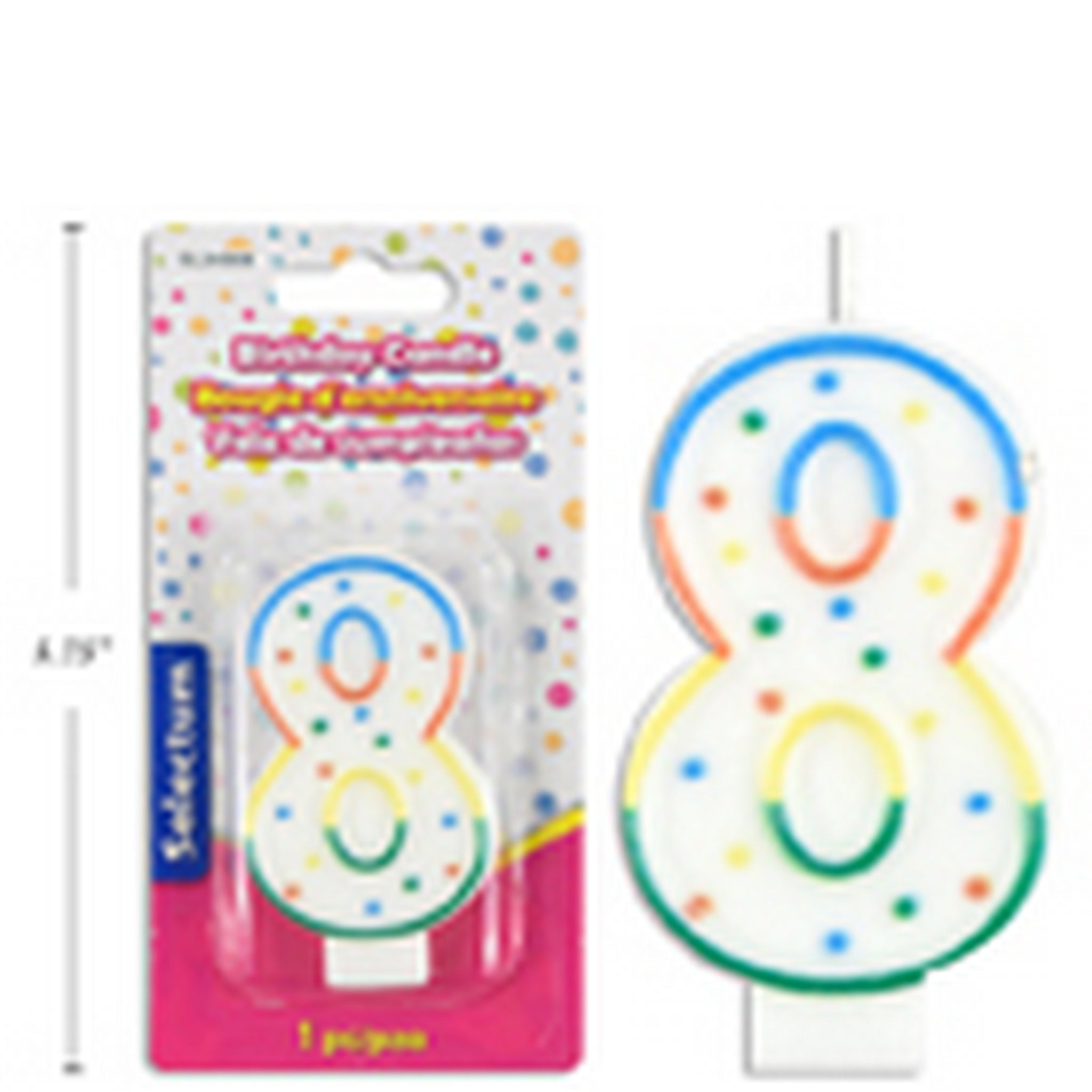 Bougie d’Anniversaire Chiffre 8 (SKU : PAR-12)