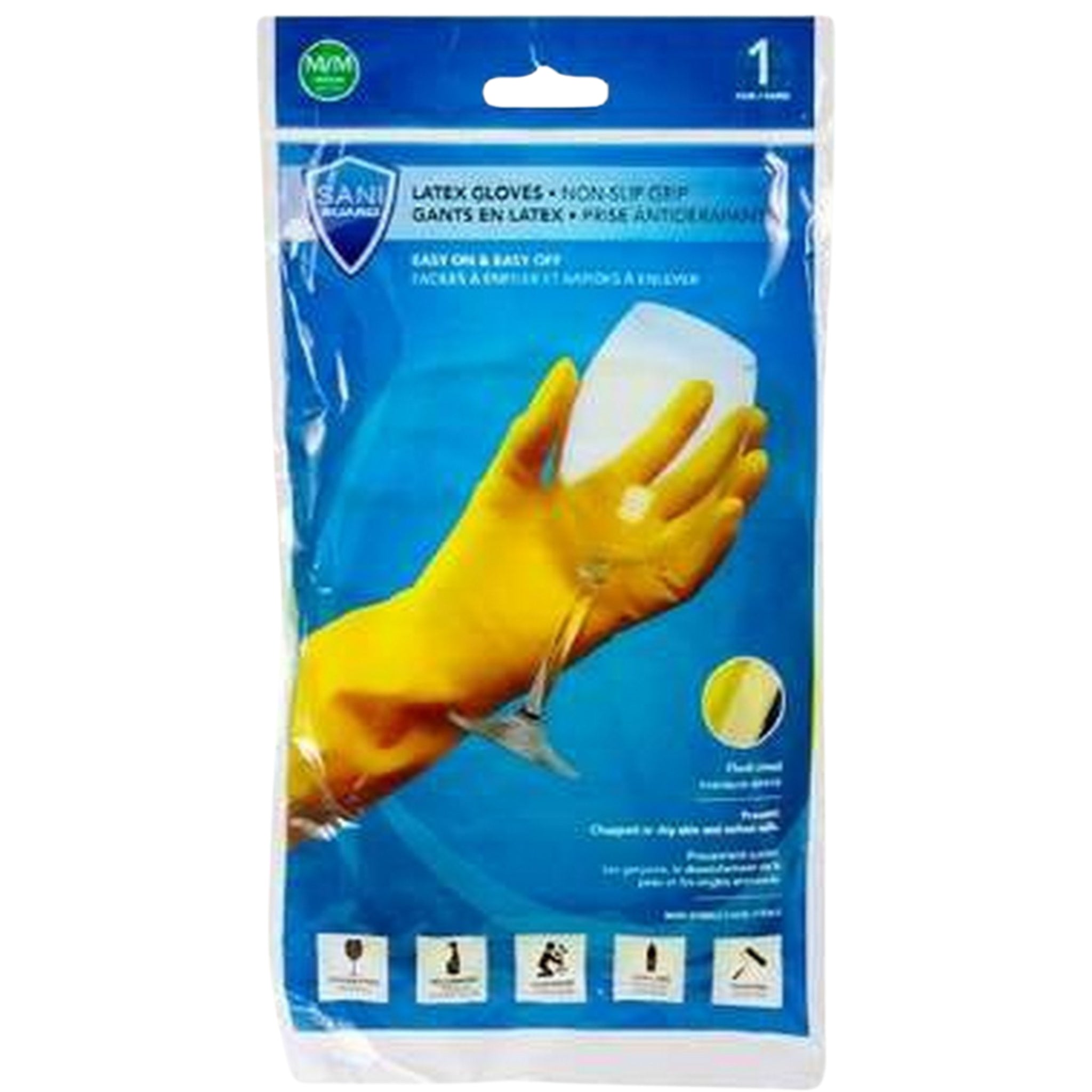 Gants en latex Moyen - 24/Caisse (SKU : CLN-02)