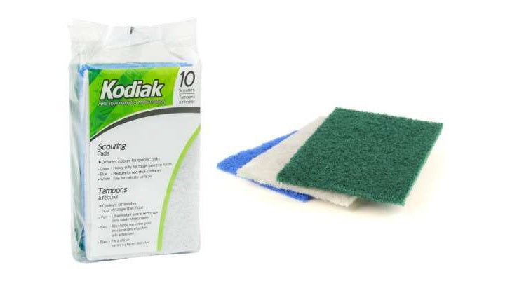CLN-24 KODIAK SCOURING PADS /TAMPONS A RECURER VERT/BLEU/BLANC (1X10)x 36/CS