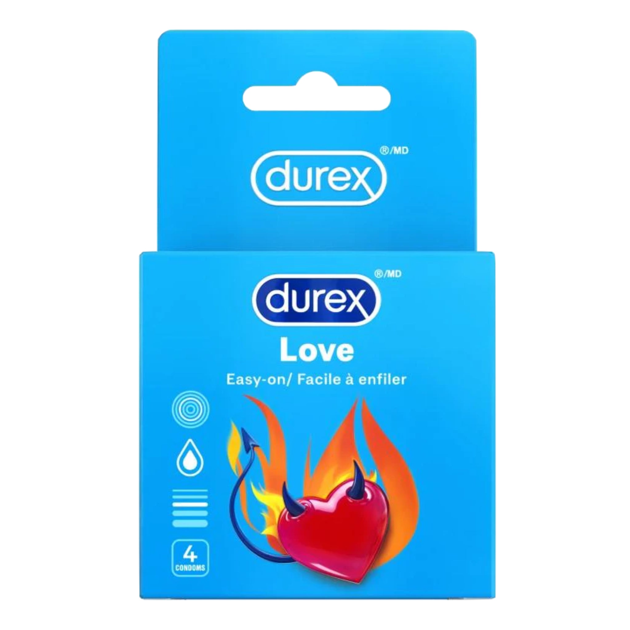 Durex Love Condoms 4 unités - 6/Caisse (SKU : PHA-09-3)