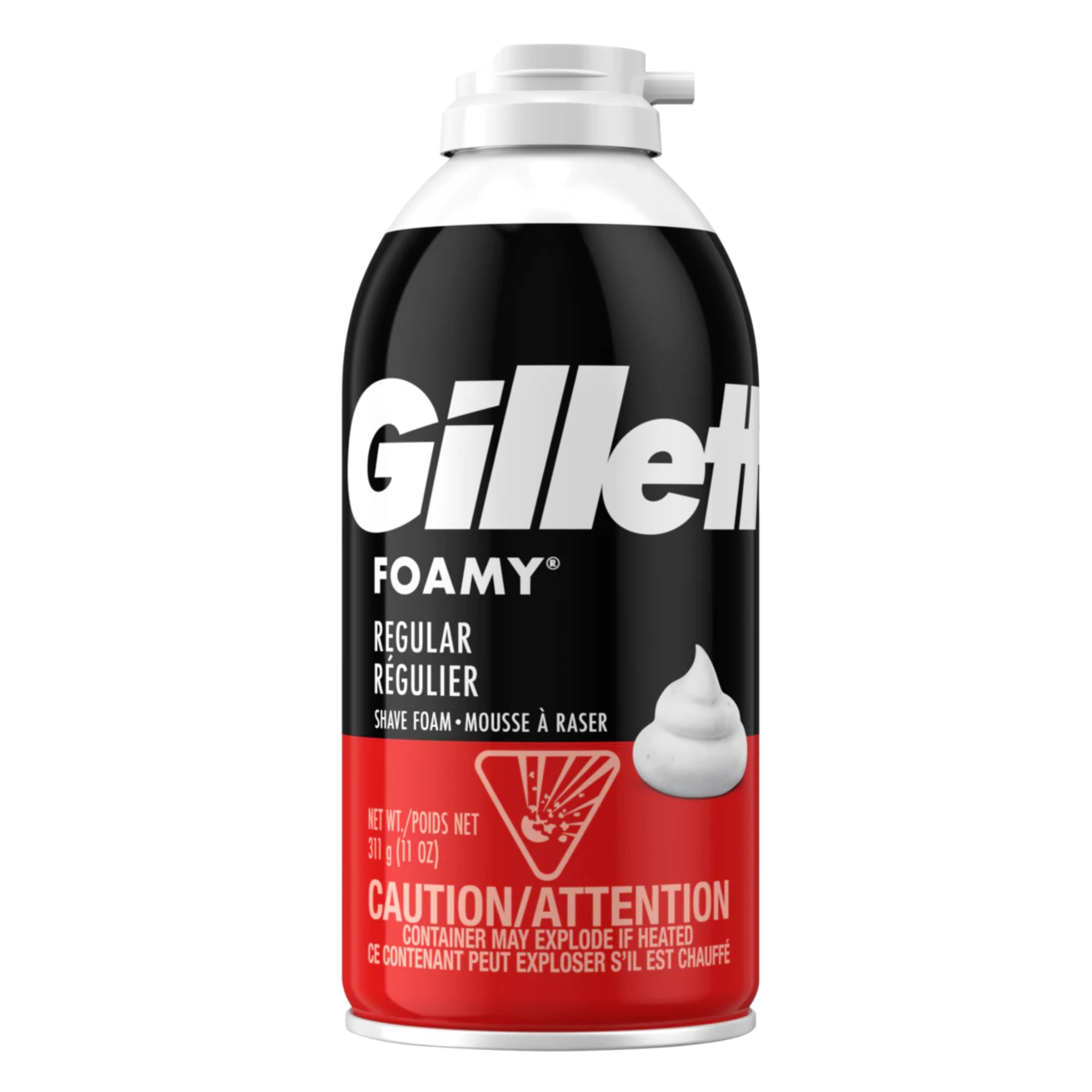 Mousse à raser Gillette Régulier 311g - 12/Caisse (SKU : PHA-94 B)