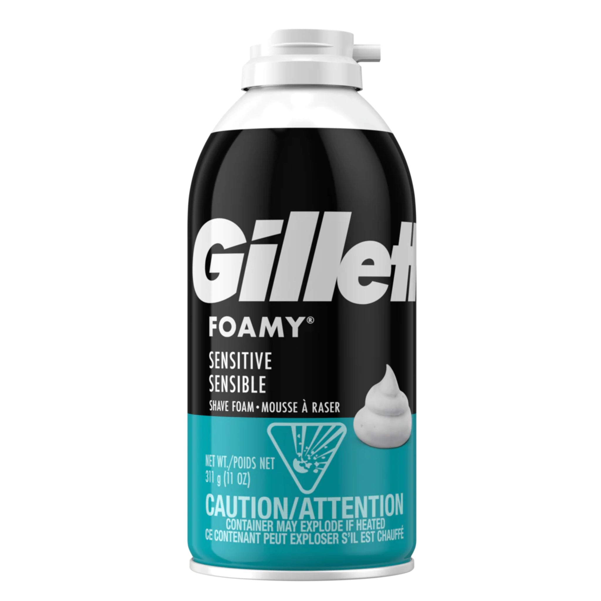 Mousse à raser Gillette pour peaux sensibles 311g - 12/Caisse (SKU : PHA-94 A)