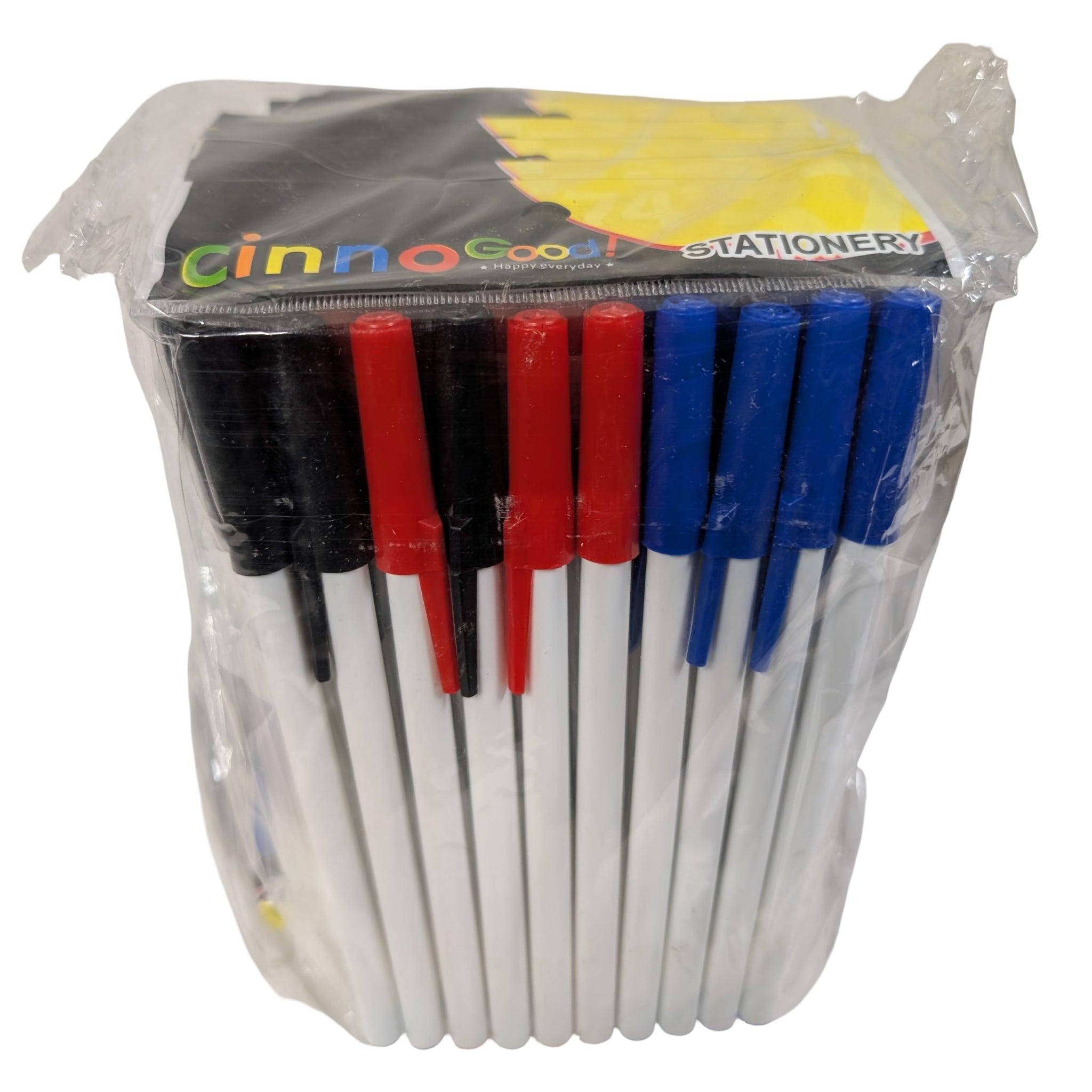 Stylos Bleu, Rouge et Noir - 12/Paquet (SKU : OFF-12)