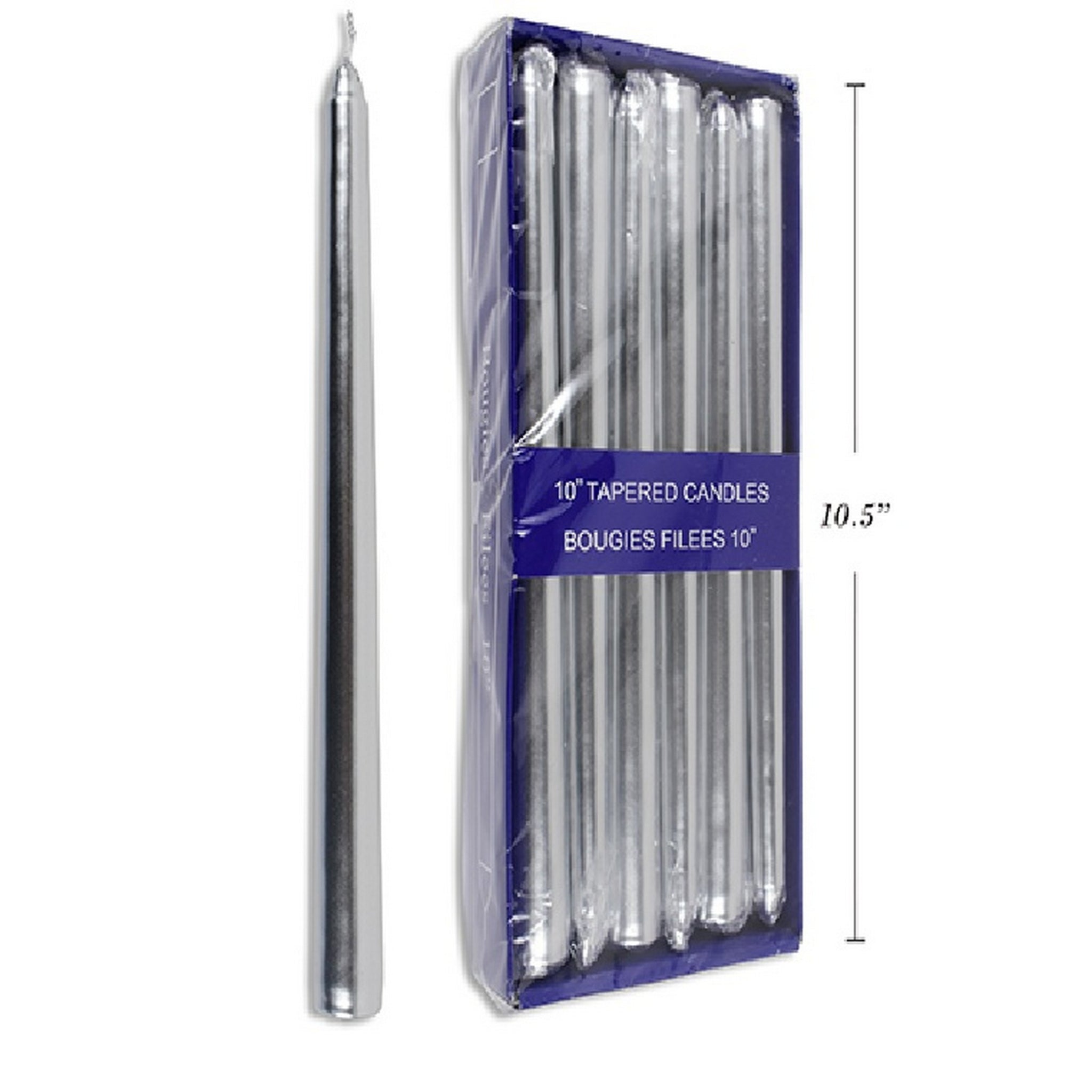 Bougies Bleues Coniques 10Po - 12/Paquet (SKU : PAR-18)
