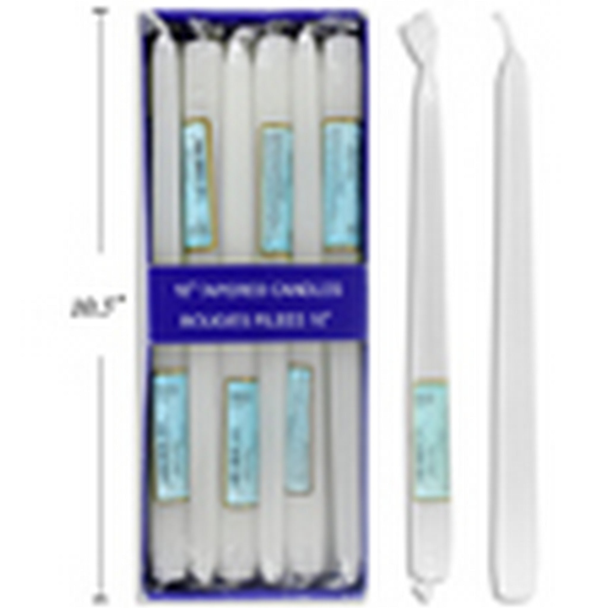 Bougies Blanches Coniques 10" - 12/Paquet (SKU : PAR-16)